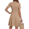 image:imageLYANER Womens Fit and Flare Casual Mini DressKhaki