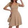 image:imageLYANER Womens Fit and Flare Casual Mini DressKhaki