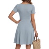 image:imageLYANER Womens Fit and Flare Casual Mini DressLight Blue