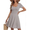 image:imageLYANER Womens Fit and Flare Casual Mini DressLight Gray