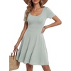 image:imageLYANER Womens Fit and Flare Casual Mini DressLight Green