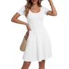 image:imageLYANER Womens Fit and Flare Casual Mini DressOffwhite