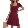 image:imageLYANER Womens Fit and Flare Casual Mini DressWine Red