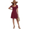 image:imageLYANER Womens Fit and Flare Casual Mini DressWine Red