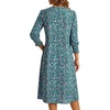 image:imageLYANER Womens Floral Print Smocked Boho DressGreen