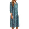 image:imageLYANER Womens Floral Print Smocked Boho DressGreen
