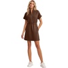 image:imageLYANER Womens Half Zip Casual Mini DressBrown