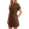 image:imageLYANER Womens Half Zip Casual Mini DressBrown