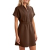 image:imageLYANER Womens Half Zip Casual Mini DressBrown