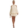 image:imageLYANER Womens Halter Cold Shoulder Party Mini DressLight Yellow