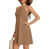 image:imageLYANER Womens Halter Neck Casual Mini DressDark Khaki