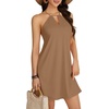 image:imageLYANER Womens Halter Neck Casual Mini DressDark Khaki