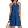 image:imageLYANER Womens Halter Neck Casual Mini DressDenim Blue