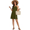 image:imageLYANER Womens Halter Neck Casual Mini DressLight Army Green