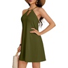 image:imageLYANER Womens Halter Neck Casual Mini DressLight Army Green