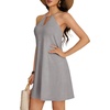 image:imageLYANER Womens Halter Neck Casual Mini DressLight Gray