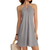 image:imageLYANER Womens Halter Neck Casual Mini DressLight Gray