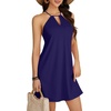 image:imageLYANER Womens Halter Neck Casual Mini DressNavy Blue
