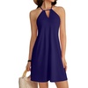 image:imageLYANER Womens Halter Neck Casual Mini DressNavy Blue