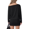 image:imageLYANER Womens One Shoulder Elegant Mini DressBlack