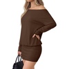 image:imageLYANER Womens One Shoulder Elegant Mini DressDark Brown