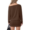 image:imageLYANER Womens One Shoulder Elegant Mini DressDark Brown
