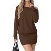 image:imageLYANER Womens One Shoulder Elegant Mini DressDark Brown