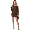 image:imageLYANER Womens One Shoulder Elegant Mini DressDark Brown