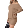 image:imageLYANER Womens One Shoulder Elegant Mini DressKhaki