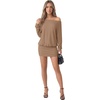 image:imageLYANER Womens One Shoulder Elegant Mini DressKhaki