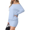 image:imageLYANER Womens One Shoulder Elegant Mini DressLight Blue