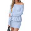 image:imageLYANER Womens One Shoulder Elegant Mini DressLight Blue