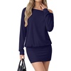 image:imageLYANER Womens One Shoulder Elegant Mini DressNavy Blue
