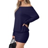 image:imageLYANER Womens One Shoulder Elegant Mini DressNavy Blue