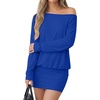 image:imageLYANER Womens One Shoulder Elegant Mini DressRoyal Blue