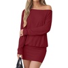 image:imageLYANER Womens One Shoulder Elegant Mini DressWine Red