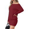 image:imageLYANER Womens One Shoulder Elegant Mini DressWine Red