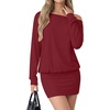 image:imageLYANER Womens One Shoulder Elegant Mini DressWine Red
