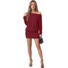 image:imageLYANER Womens One Shoulder Elegant Mini DressWine Red