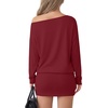 image:imageLYANER Womens One Shoulder Elegant Mini DressWine Red