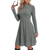 image:imageLYANER Womens Ribbed Knit Casual Mini DressArmy Green