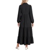image:imageLYANER Womens Smocked Casual Long Dress with PocketsBlack