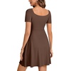 image:imageLYANER Womens Sweetheart Neck Elegant Mini DressBrown
