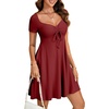 image:imageLYANER Womens Sweetheart Neck Elegant Mini DressLight Wine Red