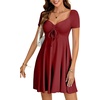 image:imageLYANER Womens Sweetheart Neck Elegant Mini DressLight Wine Red