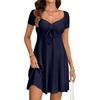 image:imageLYANER Womens Sweetheart Neck Elegant Mini DressNavy Blue