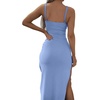 image:imageLYANER Womens Tie Knot Cut Out Sexy Maxi DressBlue01