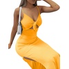 image:imageLYANER Womens Tie Knot Cut Out Sexy Maxi DressBright Yellow