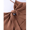 image:imageLYANER Womens Tie Knot Cut Out Sexy Maxi DressCoffee