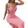 image:imageLYANER Womens Tie Knot Cut Out Sexy Maxi DressDusty Rose